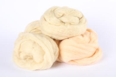 Photo of Soft wool for felting isolated on white