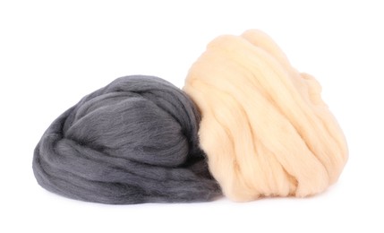 Photo of Different color felting wool isolated on white