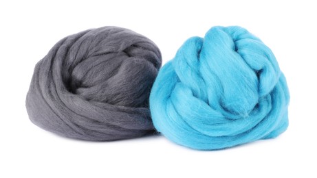Photo of Different color felting wool isolated on white