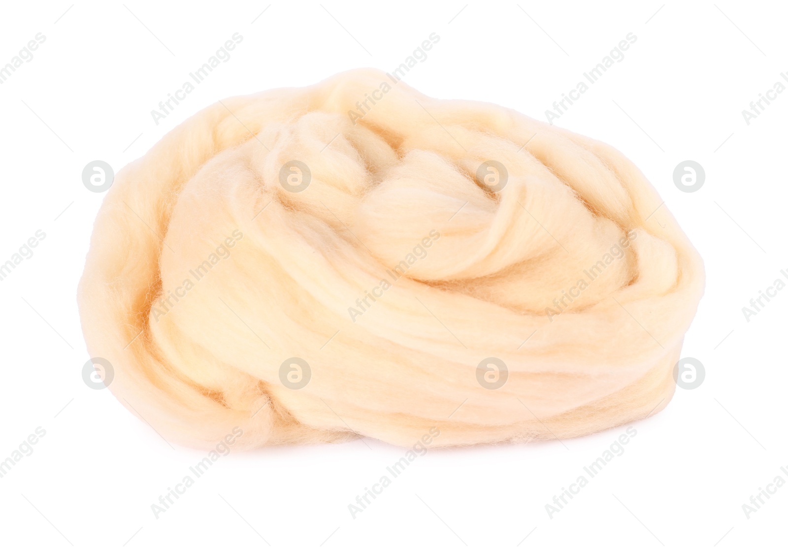 Soft wool for felting isolated on white Photo of Soft wool for felting isolated on white
