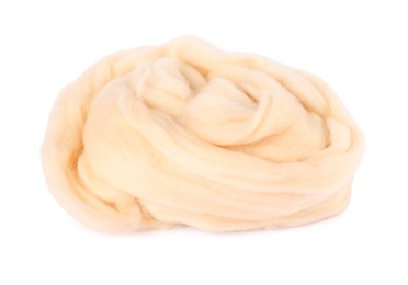 Photo of Soft wool for felting isolated on white