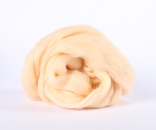 Photo of Soft wool for felting isolated on white