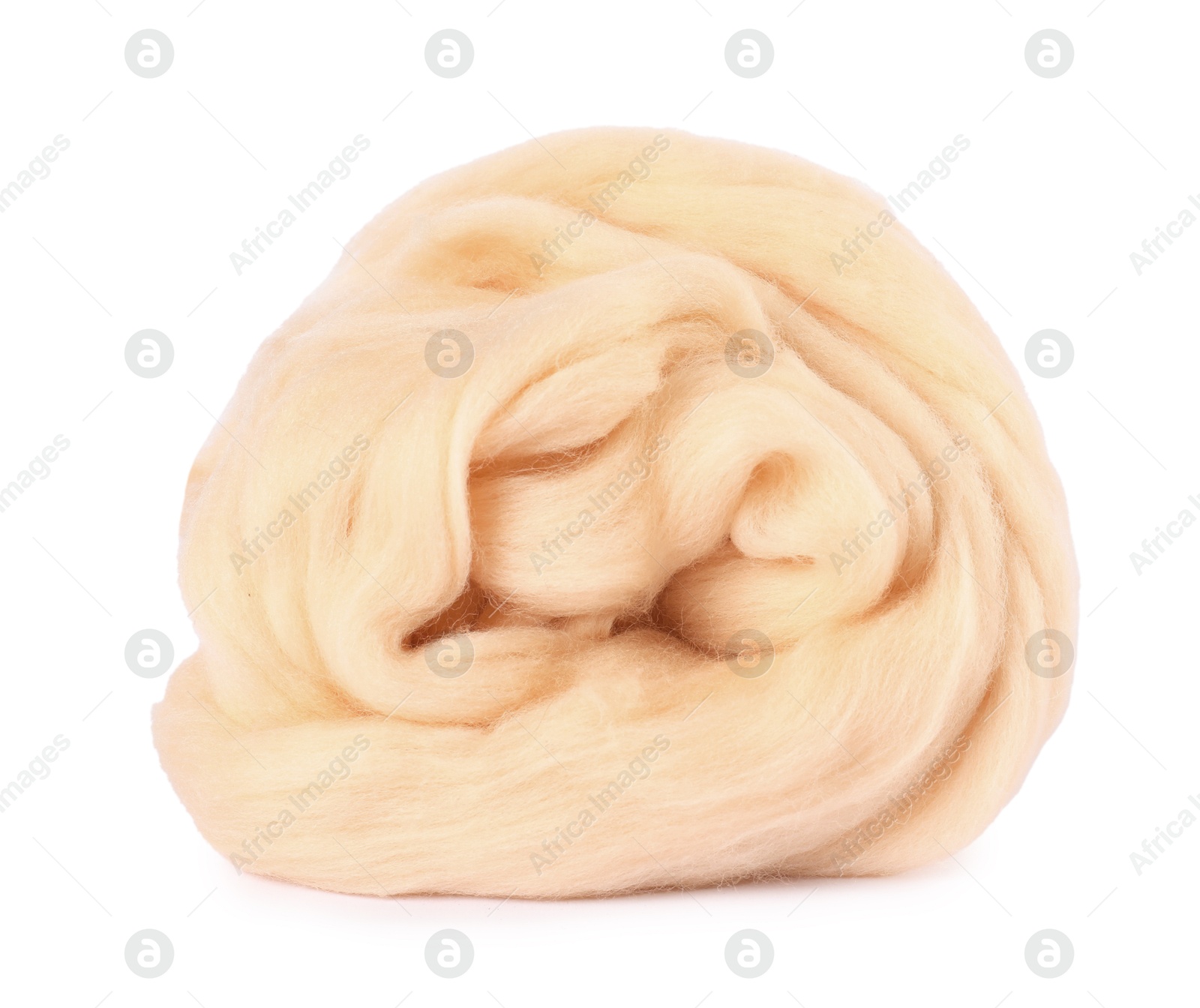 Soft wool for felting isolated on white Photo of Soft wool for felting isolated on white
