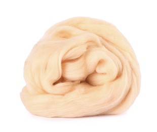 Photo of Soft wool for felting isolated on white