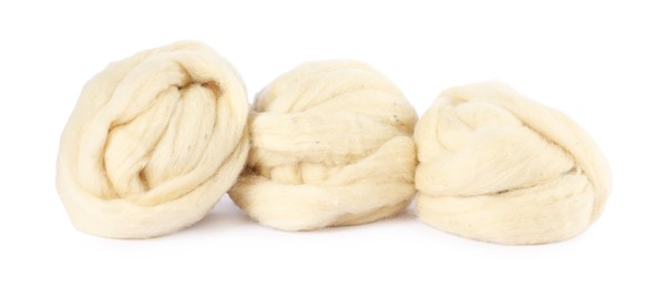 Photo of Soft wool for felting isolated on white