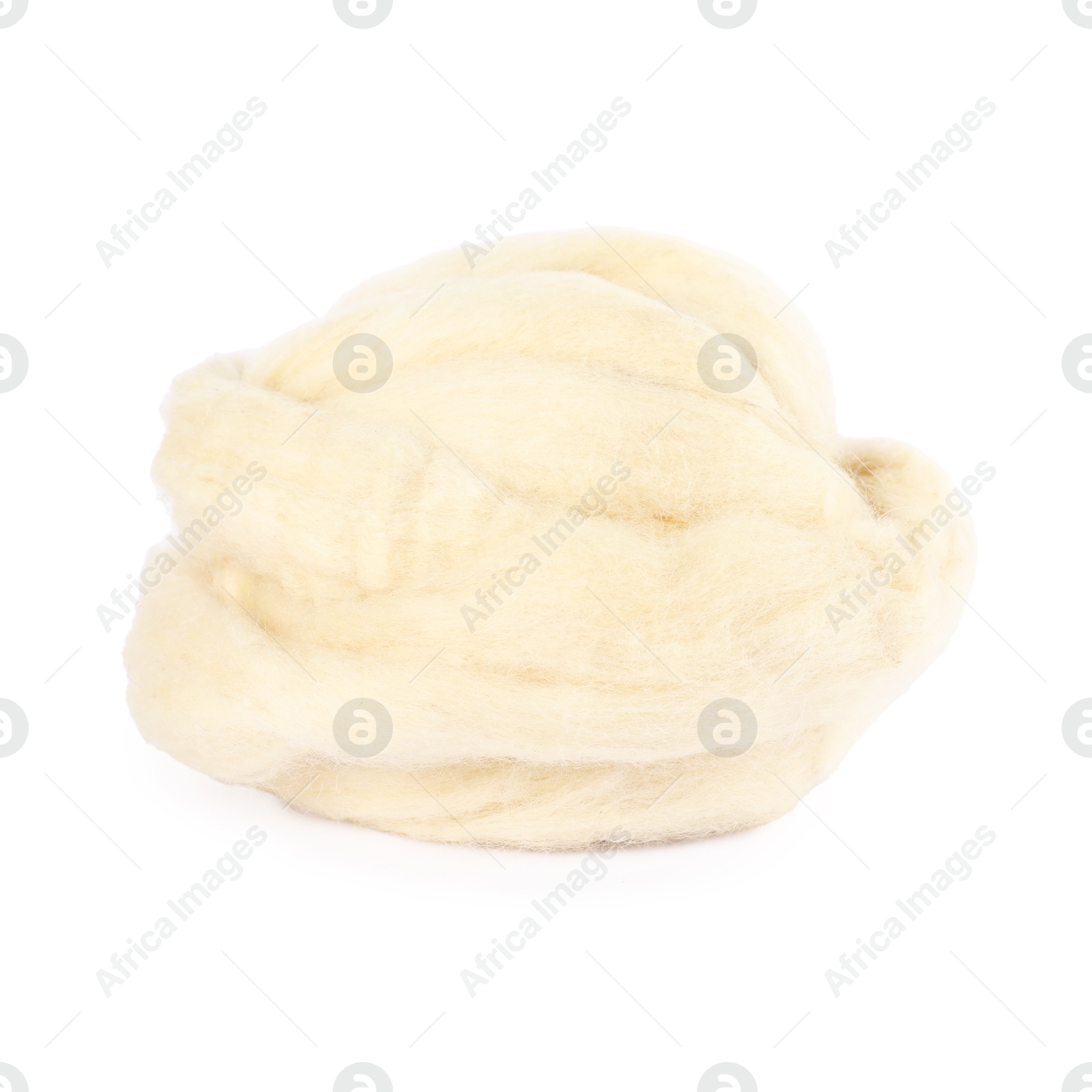 Soft wool for felting isolated on white Photo of Soft wool for felting isolated on white