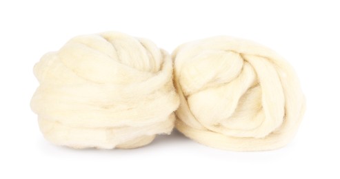 Photo of Soft wool for felting isolated on white