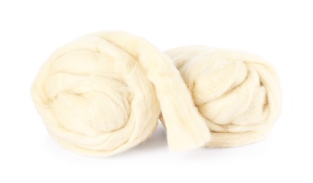 Photo of Soft wool for felting isolated on white