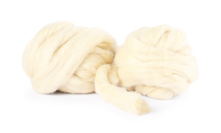 Photo of Soft wool for felting isolated on white