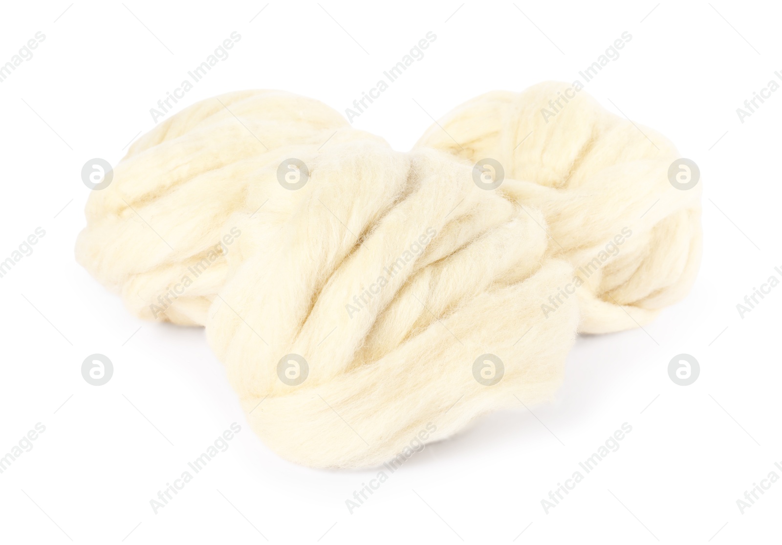Soft wool for felting isolated on white Photo of Soft wool for felting isolated on white