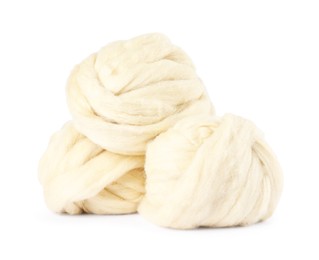 Photo of Soft wool for felting isolated on white