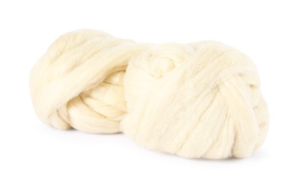 Photo of Soft wool for felting isolated on white