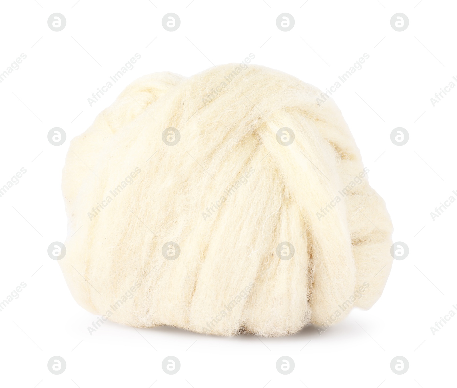 Soft wool for felting isolated on white Photo of Soft wool for felting isolated on white