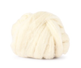 Photo of Soft wool for felting isolated on white