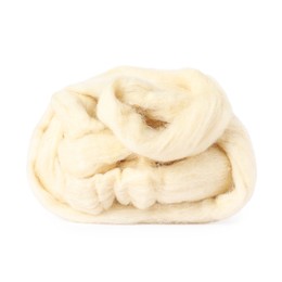 Photo of Soft wool for felting isolated on white