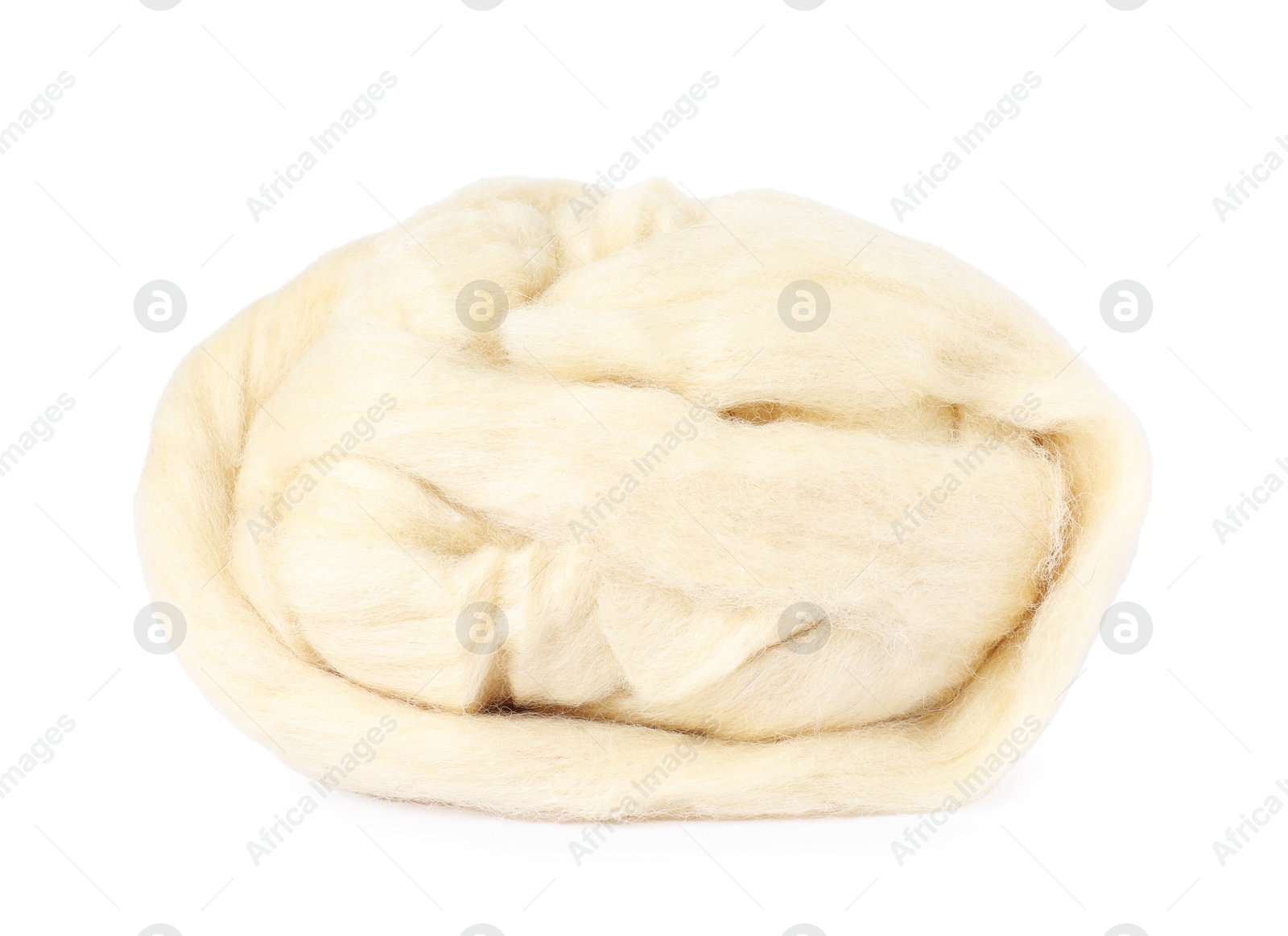 Soft wool for felting isolated on white Photo of Soft wool for felting isolated on white