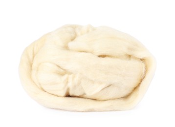 Photo of Soft wool for felting isolated on white