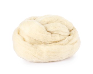 Photo of Soft wool for felting isolated on white