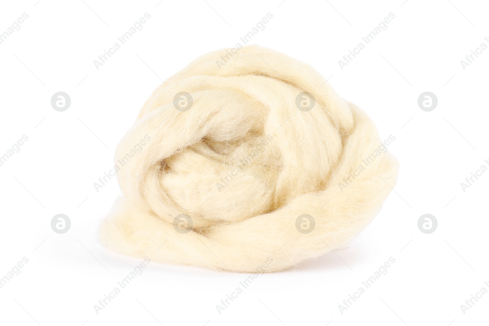 Soft wool for felting isolated on white Photo of Soft wool for felting isolated on white