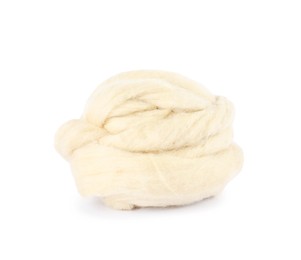 Photo of Soft wool for felting isolated on white
