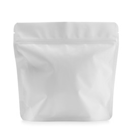 Photo of Zipper stand-up pouch isolated on white. Mockup for design