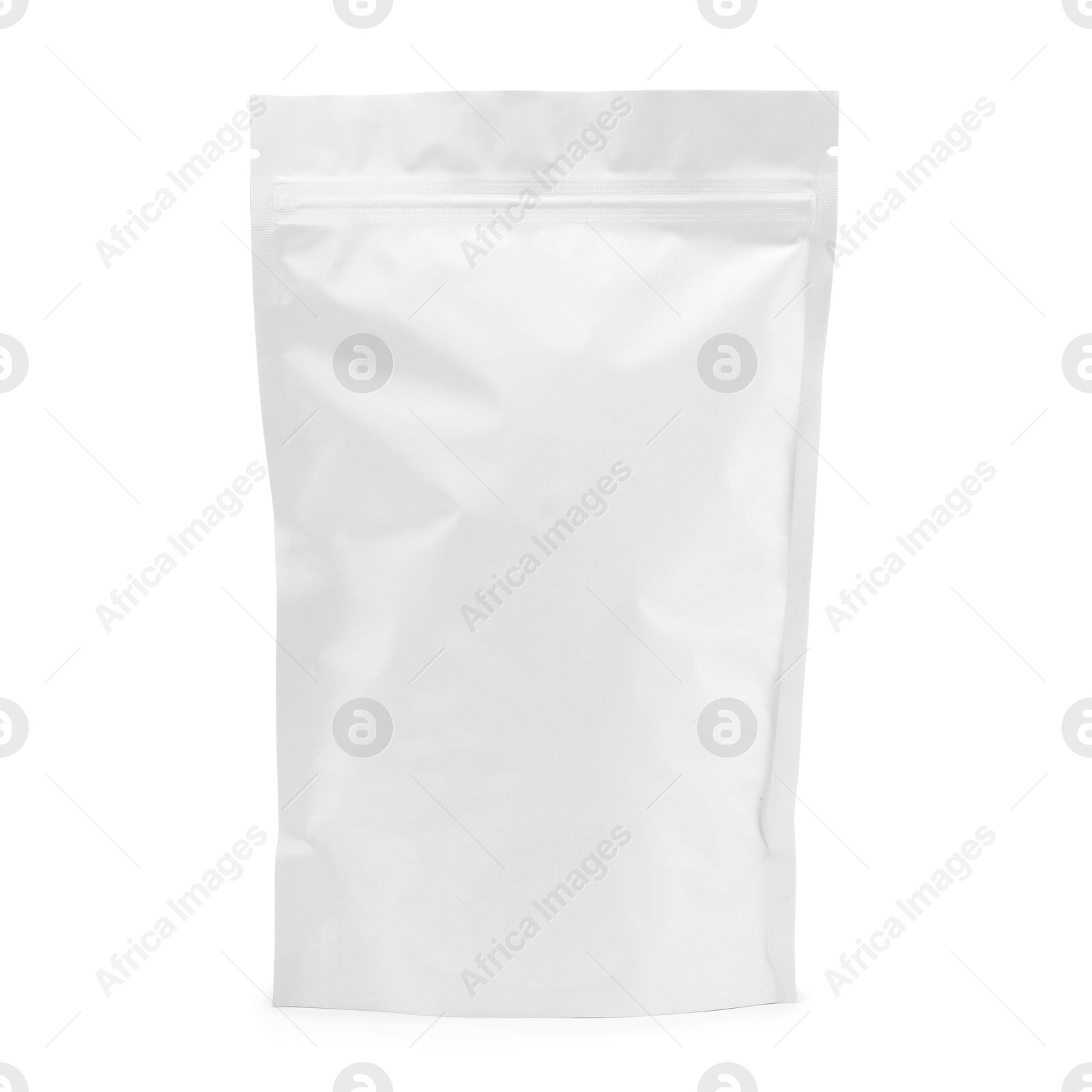 Zipper stand-up pouch isolated on white. Mockup for design Photo of Zipper stand-up pouch isolated on white. Mockup for design