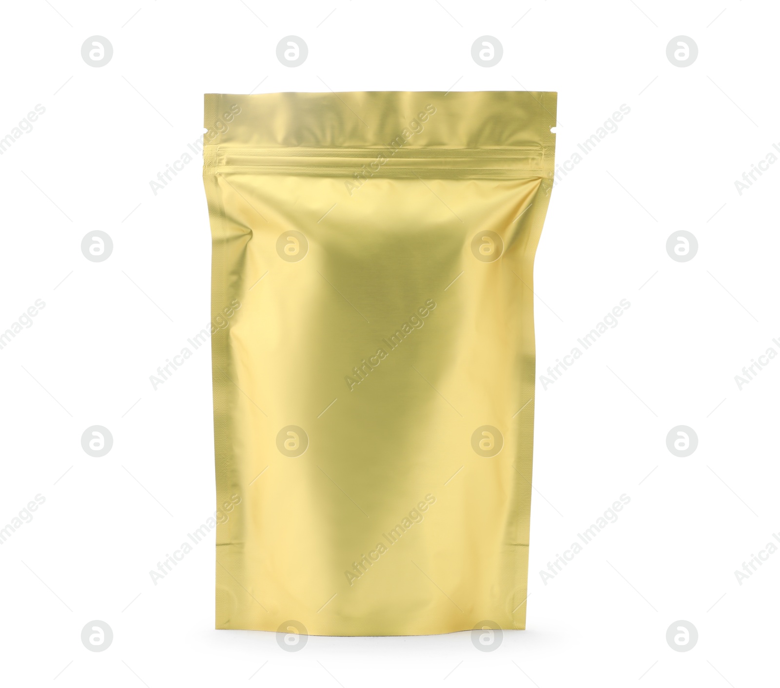 One zipper stand-up pouch isolated on white. Mockup for design Photo of One zipper stand-up pouch isolated on white. Mockup for design