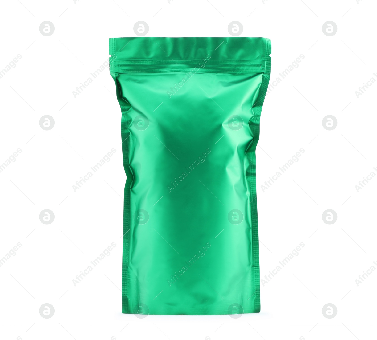 One zipper stand-up pouch isolated on white. Mockup for design Photo of One zipper stand-up pouch isolated on white. Mockup for design