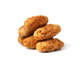 Photo of Tasty fried golden croquettes isolated on white