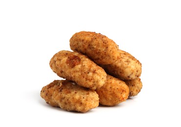 Photo of Tasty fried golden croquettes isolated on white