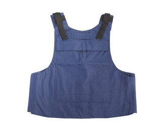 Photo of Bulletproof vest on white background, top view. Police equipment