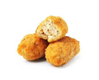 Photo of Tasty deep fried croquettes isolated on white