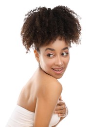 Photo of Portrait of beautiful Brazilian woman on white background