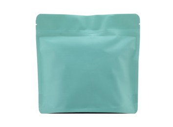 Photo of Zipper stand-up pouch isolated on white. Mockup for design