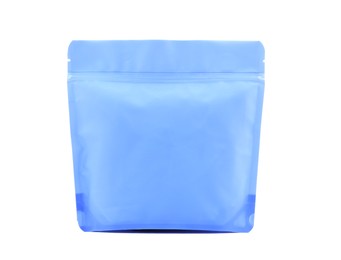 Photo of Zipper stand-up pouch isolated on white. Mockup for design