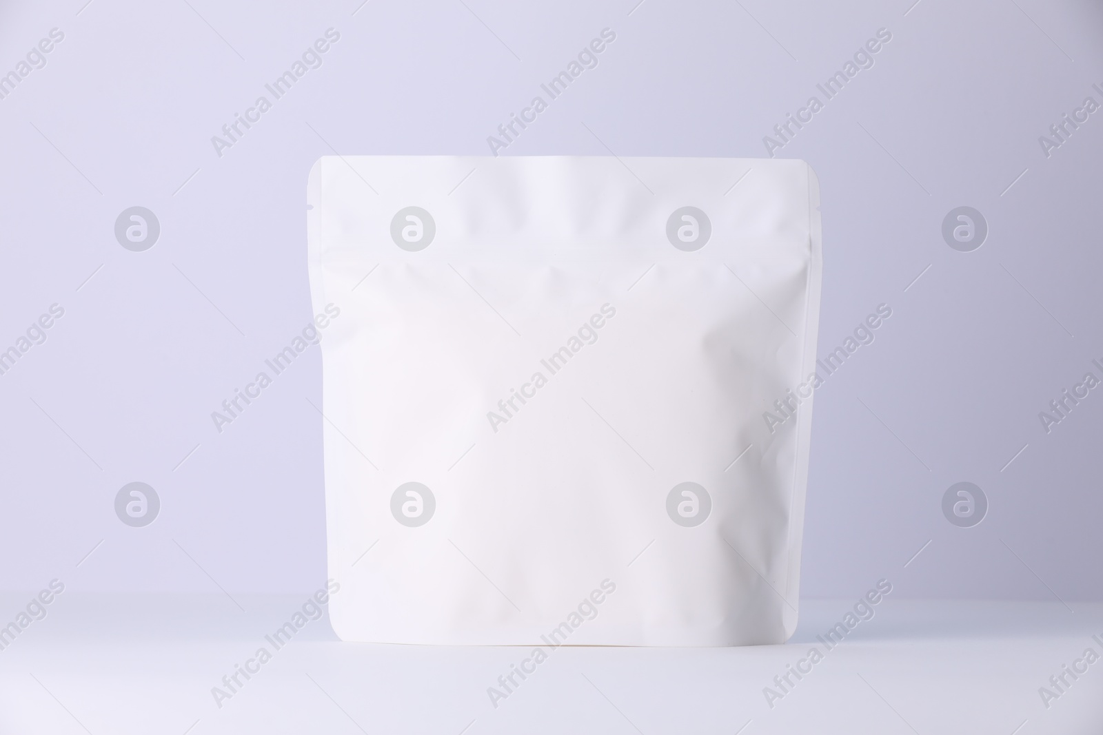 Zipper stand-up pouch on white background. Mockup for design Photo of Zipper stand-up pouch on white background. Mockup for design