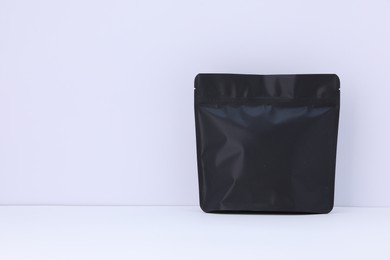 Photo of Zipper stand-up pouch on white background. Mockup for design