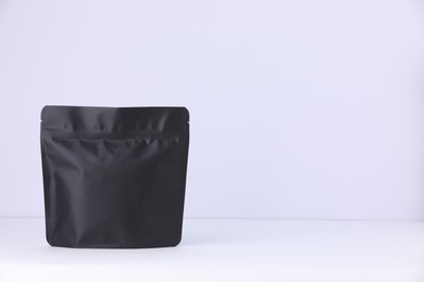 Photo of Zipper stand-up pouch on white background. Mockup for design
