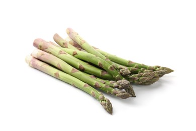 Photo of Fresh raw asparagus spears isolated on white