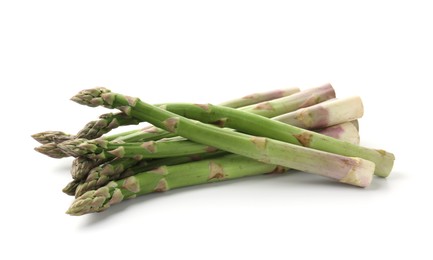Photo of Fresh raw asparagus spears isolated on white