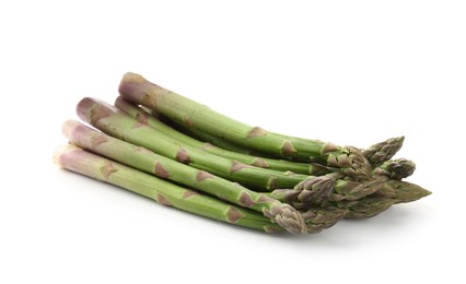 Photo of Fresh raw asparagus spears isolated on white