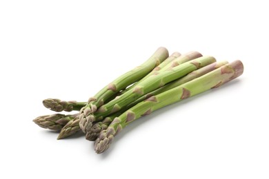 Photo of Fresh raw asparagus spears isolated on white