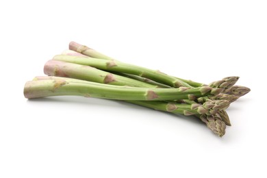 Photo of Fresh raw asparagus spears isolated on white