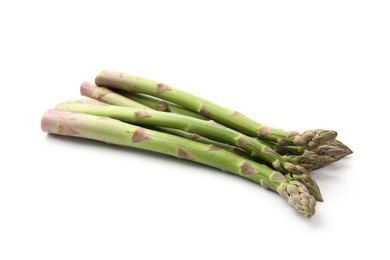 Photo of Fresh raw asparagus spears isolated on white