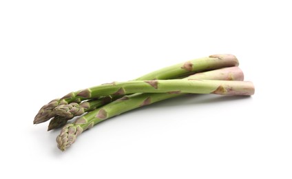 Photo of Fresh raw asparagus spears isolated on white