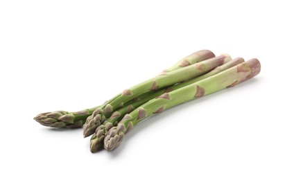 Photo of Fresh raw asparagus spears isolated on white