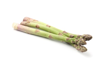 Photo of Fresh raw asparagus spears isolated on white