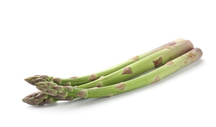 Photo of Fresh raw asparagus spears isolated on white