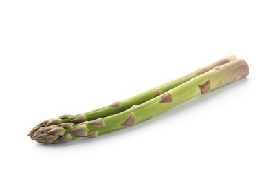 Photo of Fresh raw asparagus spears isolated on white