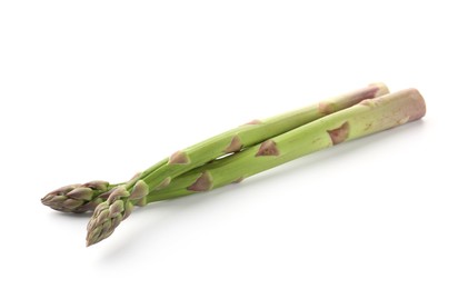 Photo of Fresh raw asparagus spears isolated on white